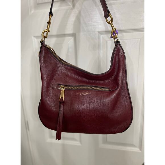 Marc Jacobs Recruit Leather Burgandy Hobo Handbag - Picture 1 of 4